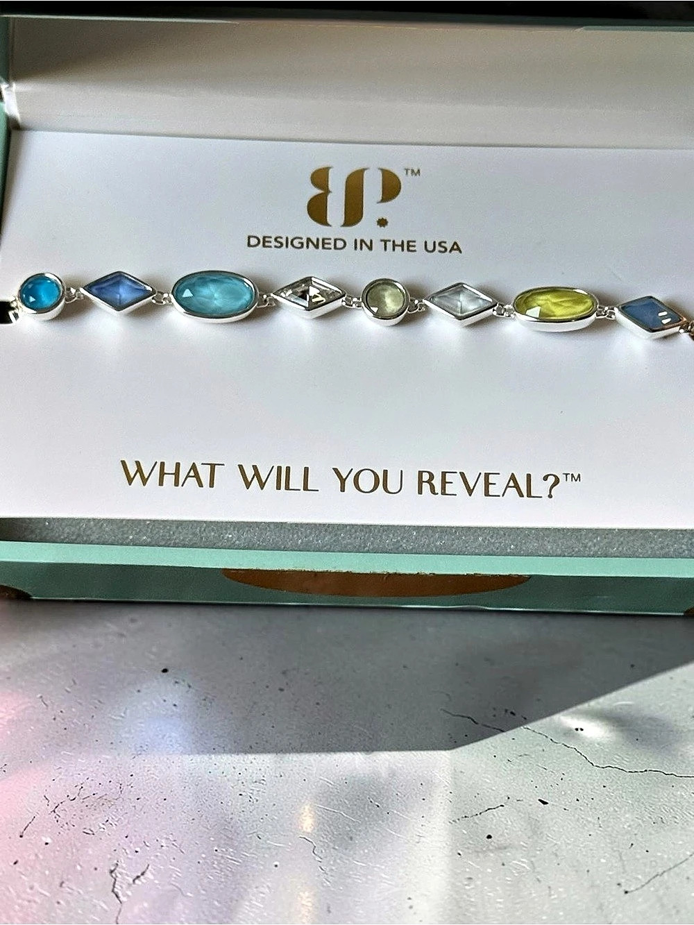 Bomb Party Next Stop Glamour Silver-Plated Multicolor Bracelet NWT